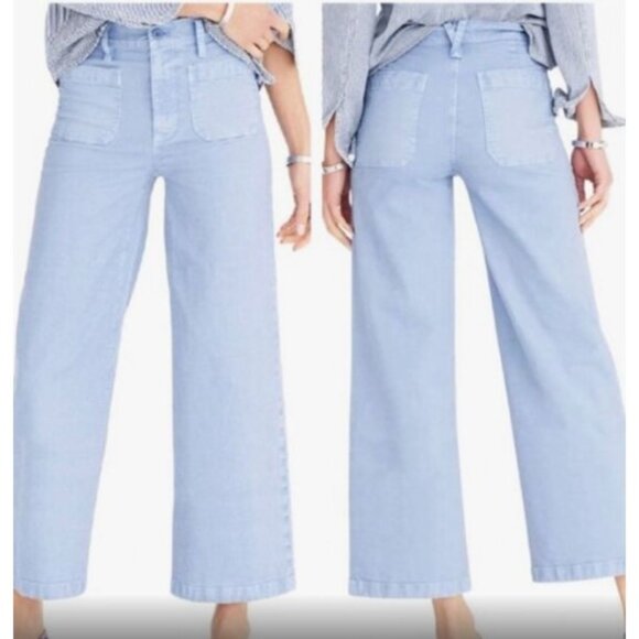 Point Sur. Blue Wide Leg Crop Pants. Size 28. - Picture 1 of 5